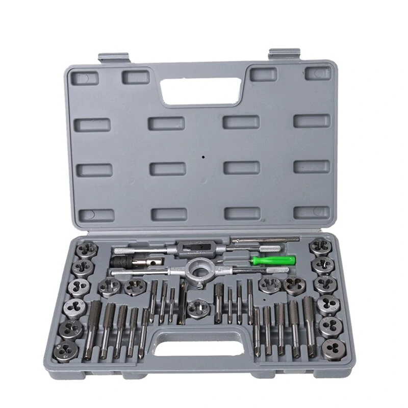 40Pcs Tap and Die Set | Hand Threading Tool Kit with Storage Case | Plug Taps & Wrench Dies