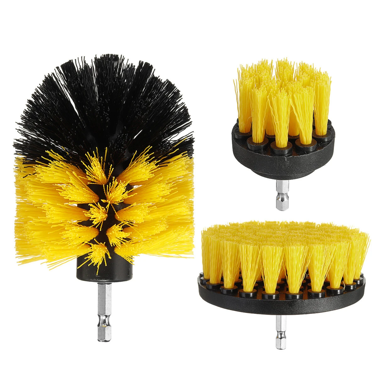 3Pcs Electric Drill Scrubber Brush Kit - For Kitchen, Bathroom & Tub Cleaning
