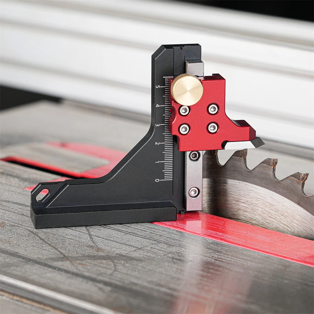Precision CNC Aluminum Height Gauge - 123x90mm Engraved Scale | Router Table Plate