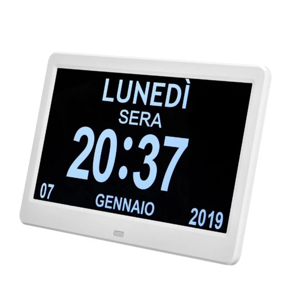Large 10.1 Inch Digital Day Clock - High Definition Date & Time Display - Table Alarm Clock