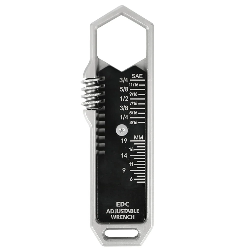 EDC Adjustable Wrench Multitool | 25 SAE & Metric Sizes | One-Handed Operation