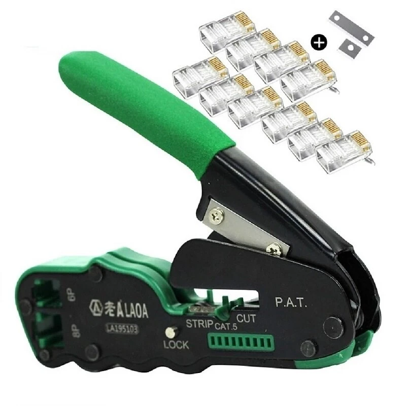 LAOA Portable 6P/8P Network Crimping Pliers - Cable Wire Stripper & Cutter