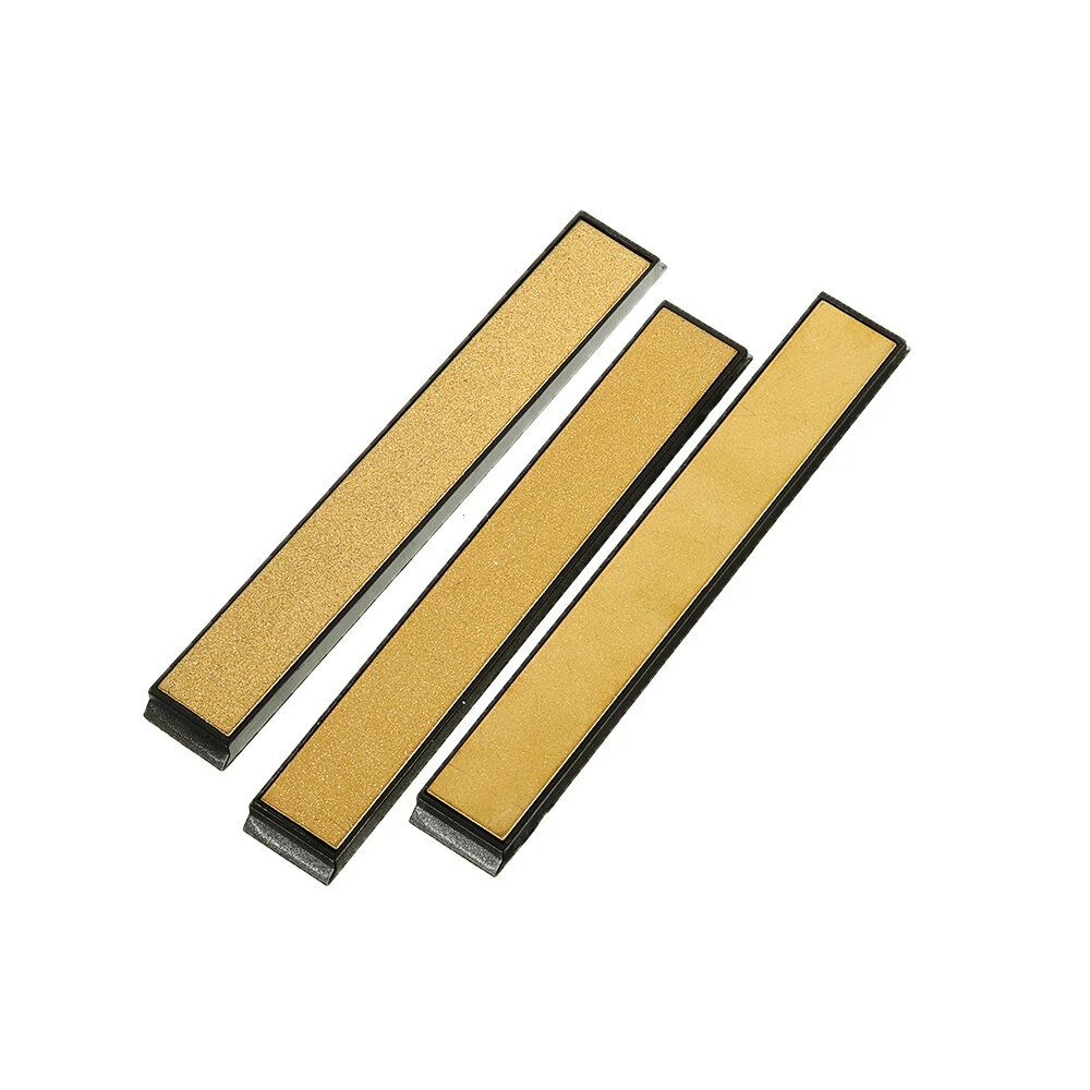 3Pcs Titanium Diamond Knife Sharpener - 80/600/1000 Grit Whetstone with Base