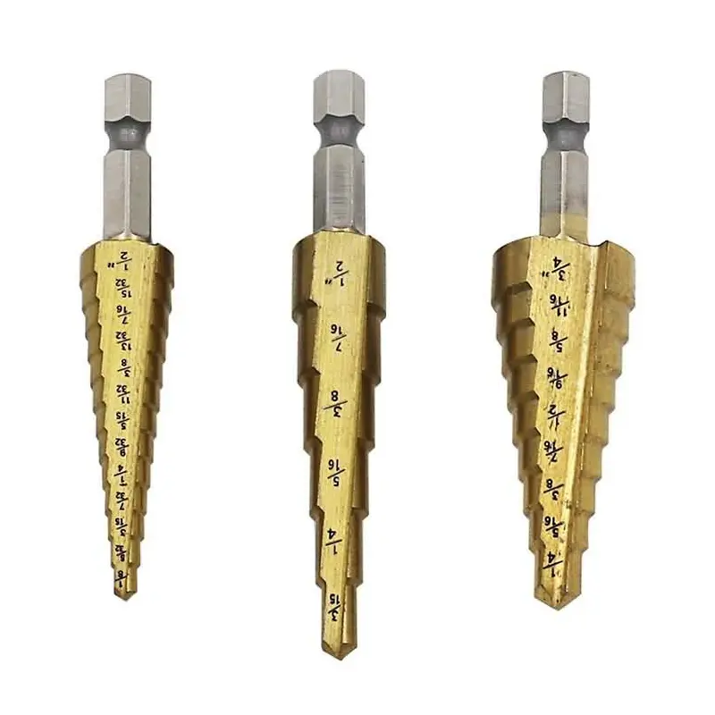 3/16-1/2 Inch Step Drill Bit | 1/4 Inch Shank | High-Speed Steel
