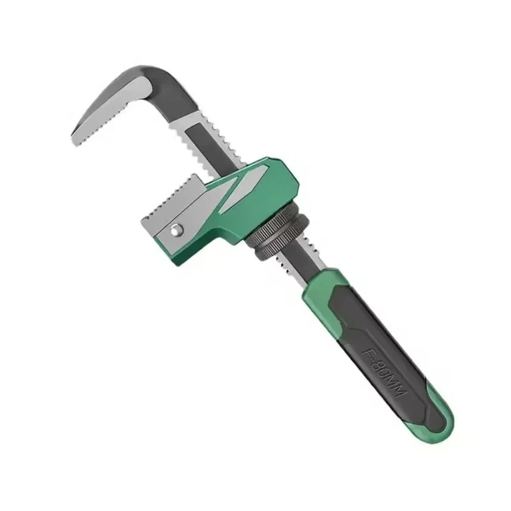 Heavy Duty Right Angle Wrench - 80mm Jaw High Carbon Steel - Non Slip Plumbing Tool