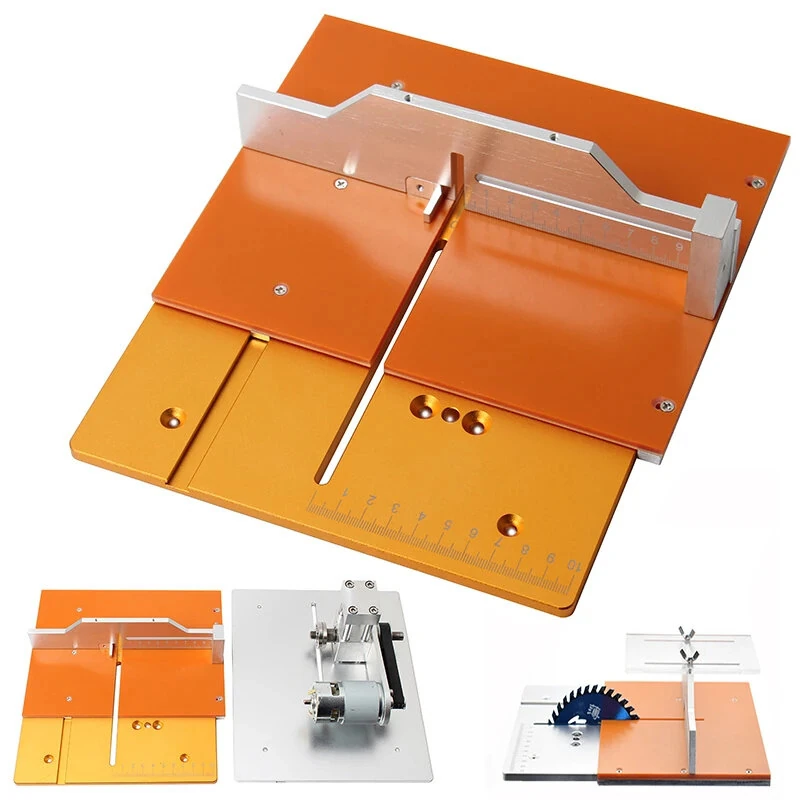 Aluminum Mini Table Saw Insert Plate T60 Model | Miter Gauge Guide & Wrench