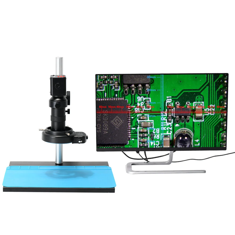 HAYEAR 1080P HDMI Digital Microscope Camera | 150X Lens & LED Ring Light for PCB Soldering