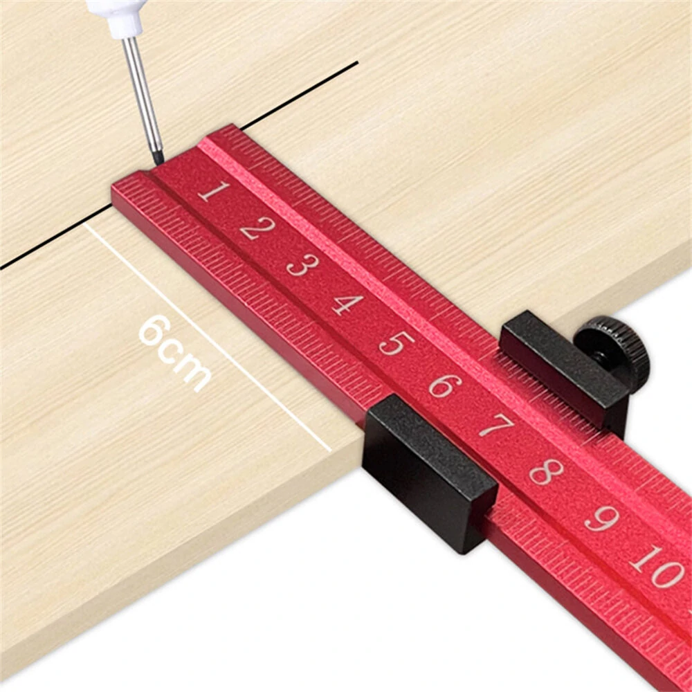 Woodworking Aluminum Alloy Ruler Scale - Thickened Plate Positioning Block & Measure Tool