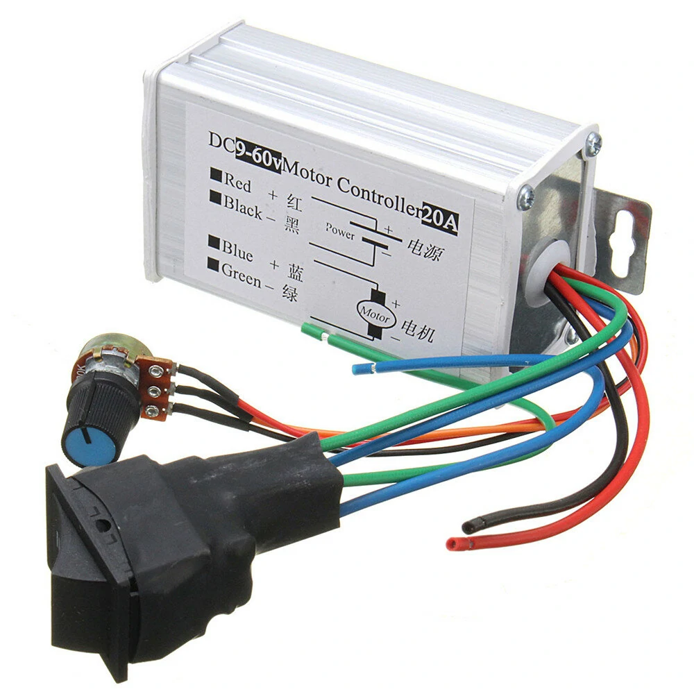 DC 12V-48V PWM Motor Speed Controller | Soft Start & Reversible | 36V 24V 12V 48V
