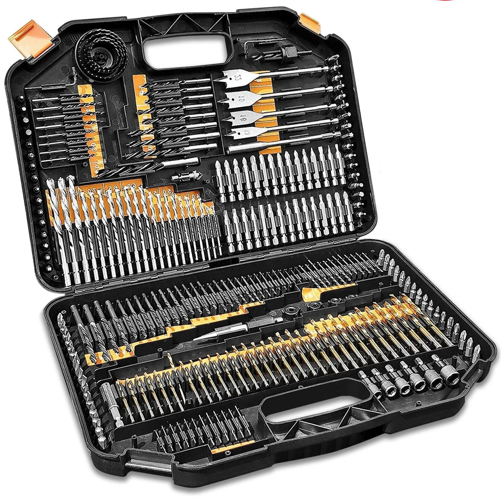 Drillpro 246pcs HSS Drill Bit Set - Wood & Metal Screwdriver Bits with Case