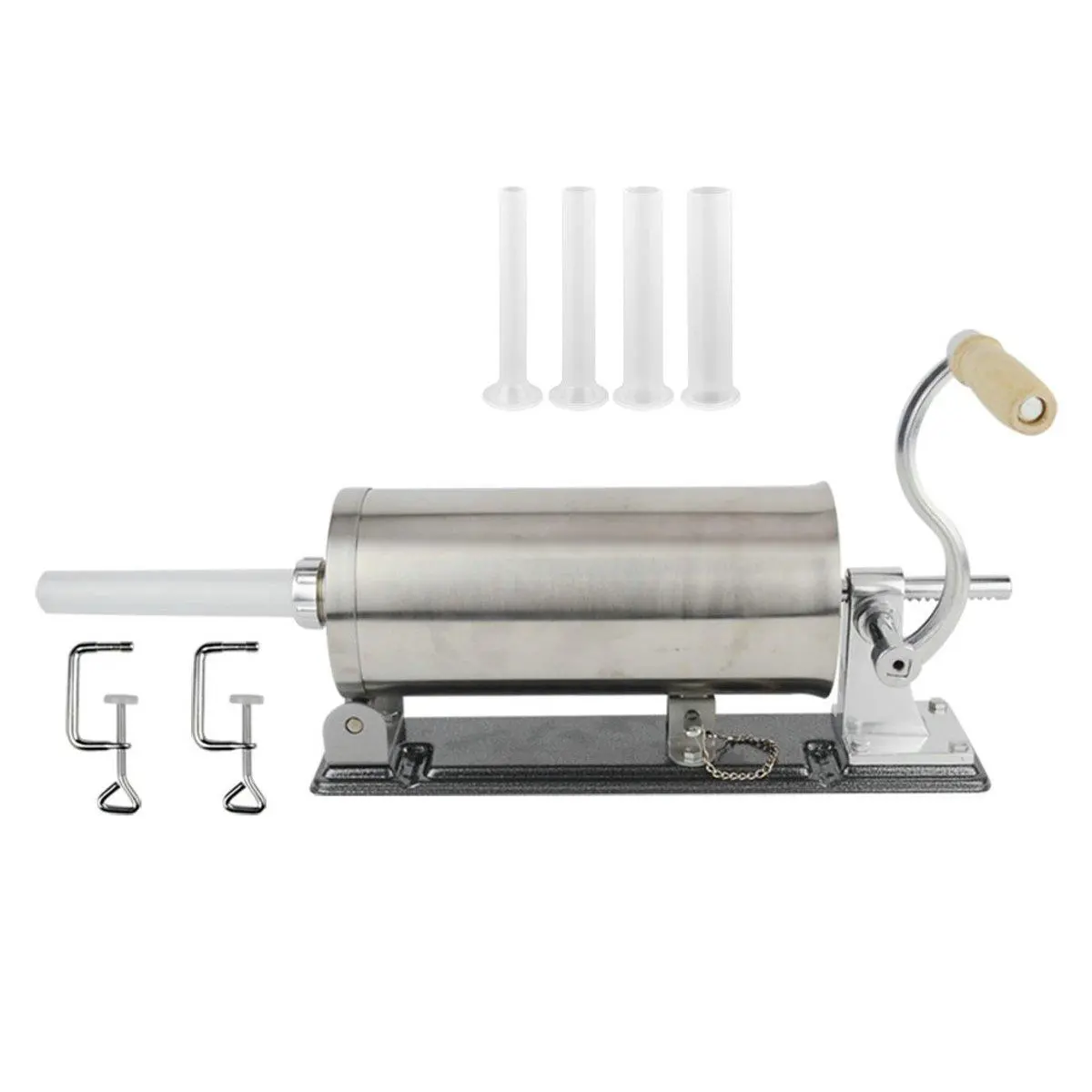 3L Horizontal Sausage Filler Maker - 304 Stainless Steel Meat Stuffer with Tube