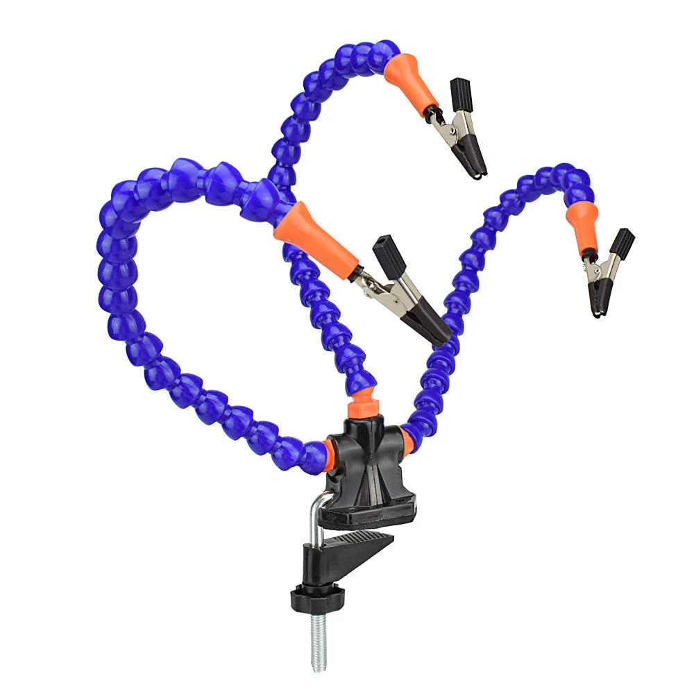 Newacalox Bench Vise Table Clamp - PCB Soldering Station with 3 Flexible Arms