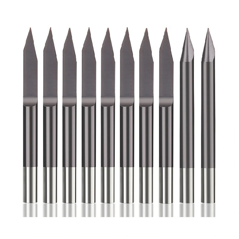 10Pcs 3.175mm Shank 30 Degree V-bit Engraving Set | 0.1/0.2mm Tip for CNC Router
