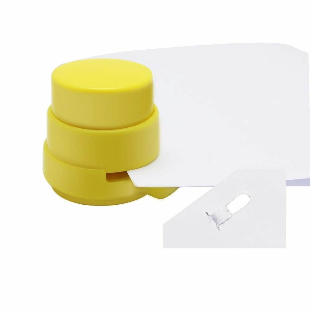 Mini Stapleless Stapler - Paper Binder & Punching Tool for Office School Stationery