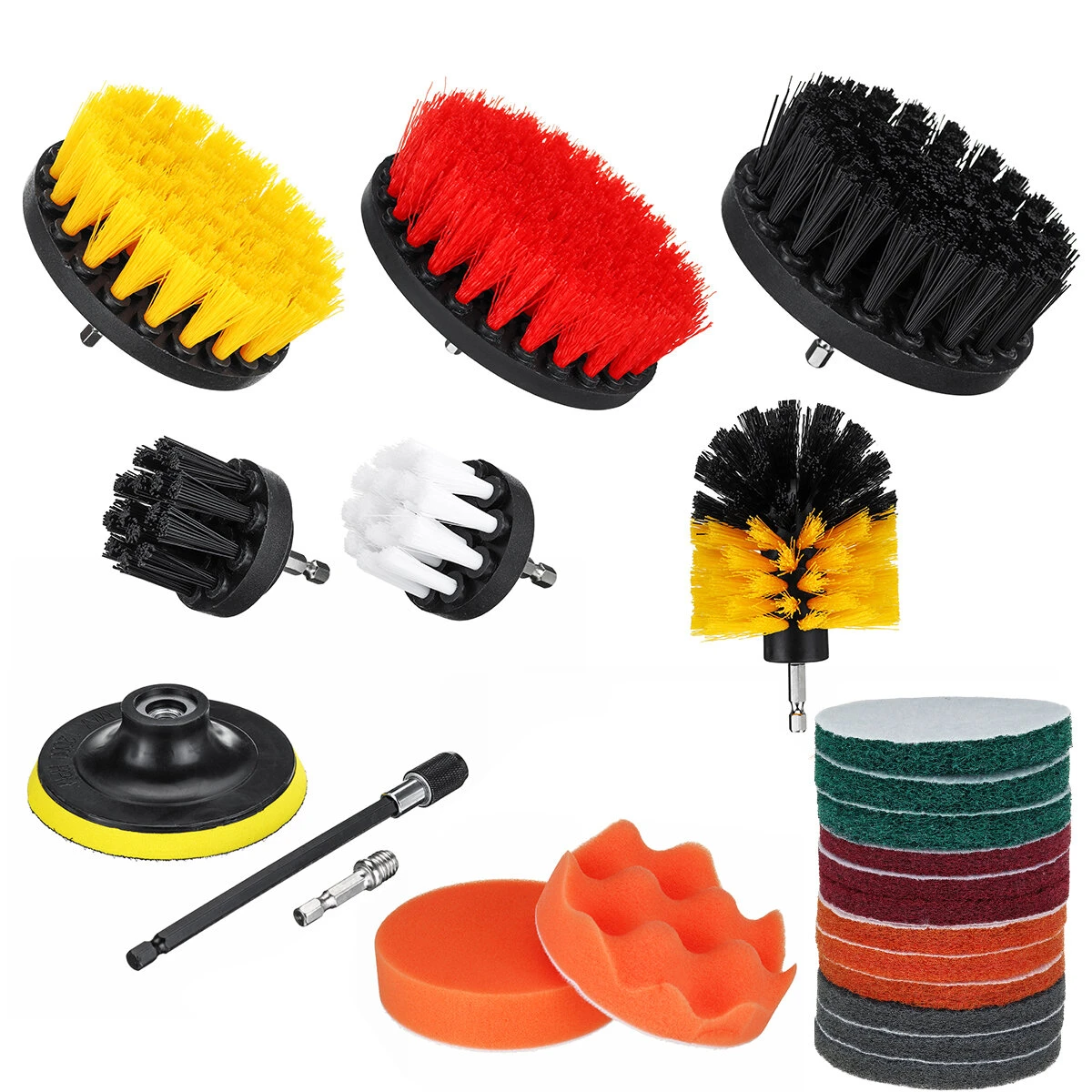 Drill Scrubber Brush Kit - 22Pcs for Bathroom Tile Grout & Tub Cleaning