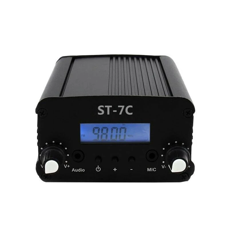 ST-7C 1W/7W PLL FM Transmitter | 76-108MHz Broadcast Station | LCD Display