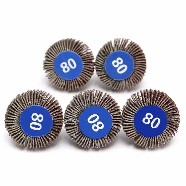 5pcs 80 Grit Sanding Flap Discs | 4mm Shank for Rotary Tools | Abrasive Grinding Wheel