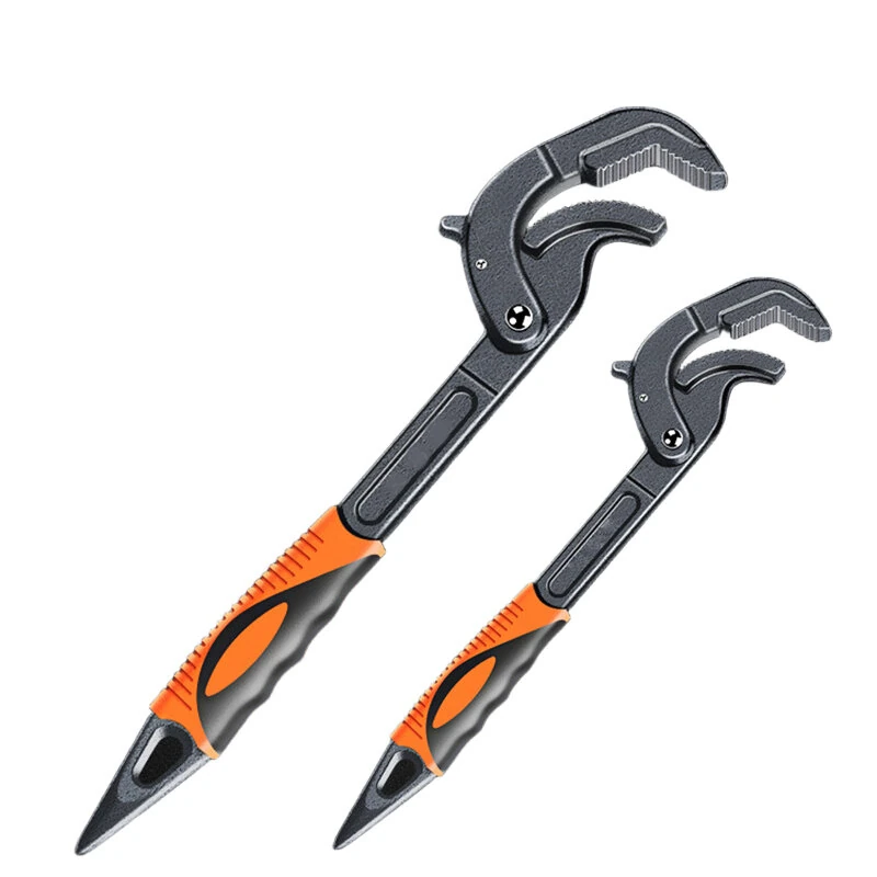 Adjustable Ratchet Wrench - Self-Locking Dual Sided Teeth - High Carbon Steel & TPR Handle