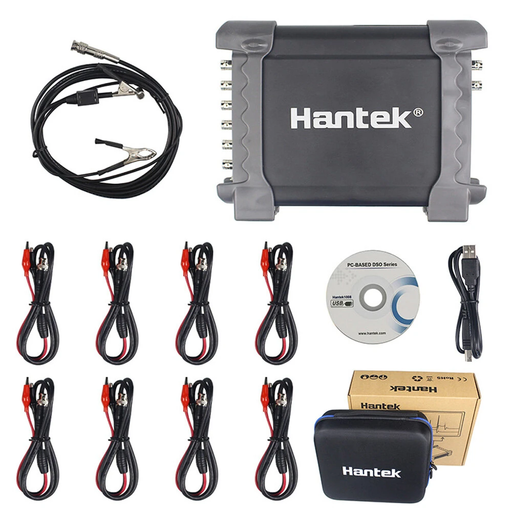 Hantek 1008C 8-Channel PC Oscilloscope | Automotive Diagnostic Tool with HT25 Probe