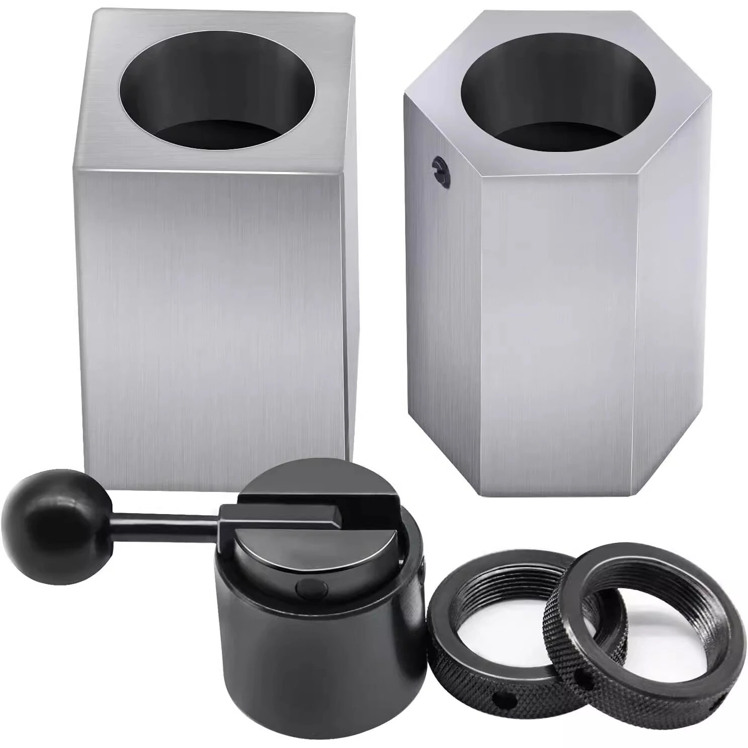 5C Collet Block Set - Square & Hex Clamps with Quick-Tighten Handle | Secure Precision Clamping