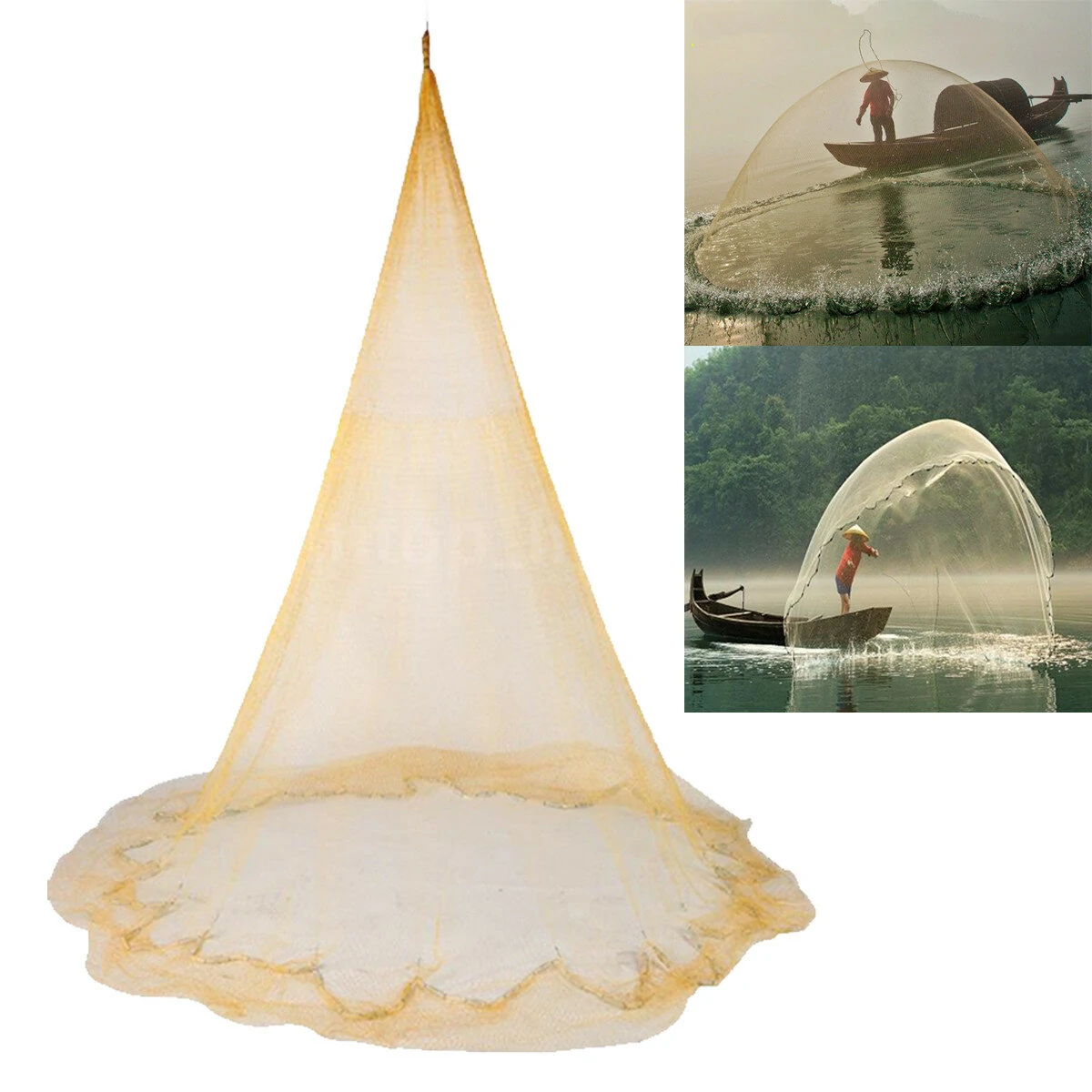 Fishing Gill Net - 3.5M/4M Nylon Monofilament | Easy Throw Hand Casting Net