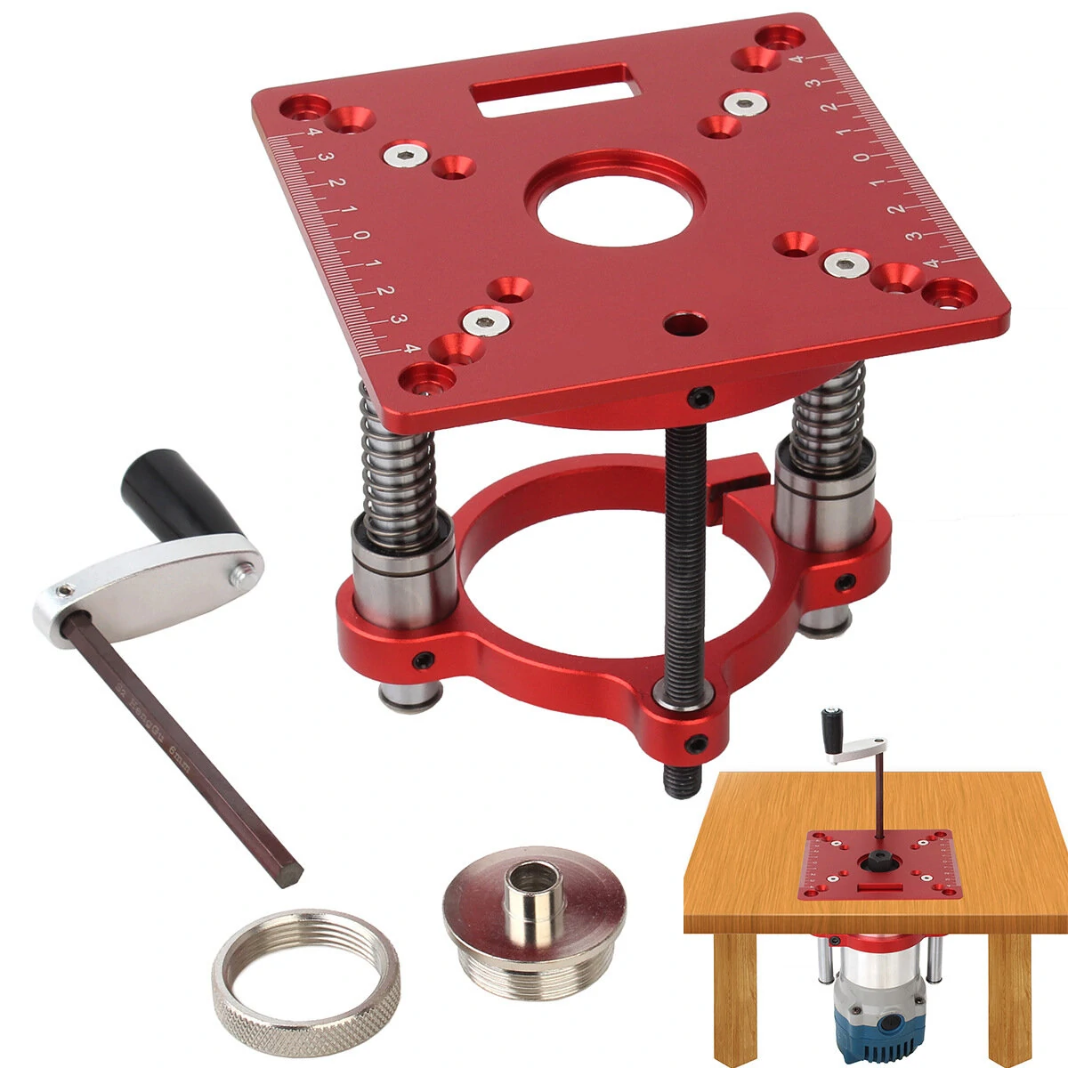 Precision Router Lift Kit - 70mm Max Lift for 64-66mm Motors | Router Table Insert Plate