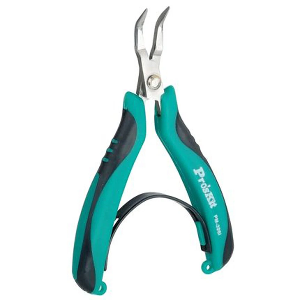 Pro'sKit PM-396I Bent Nose Pliers | AISI420 Stainless Steel Jewelry & Beading Tool