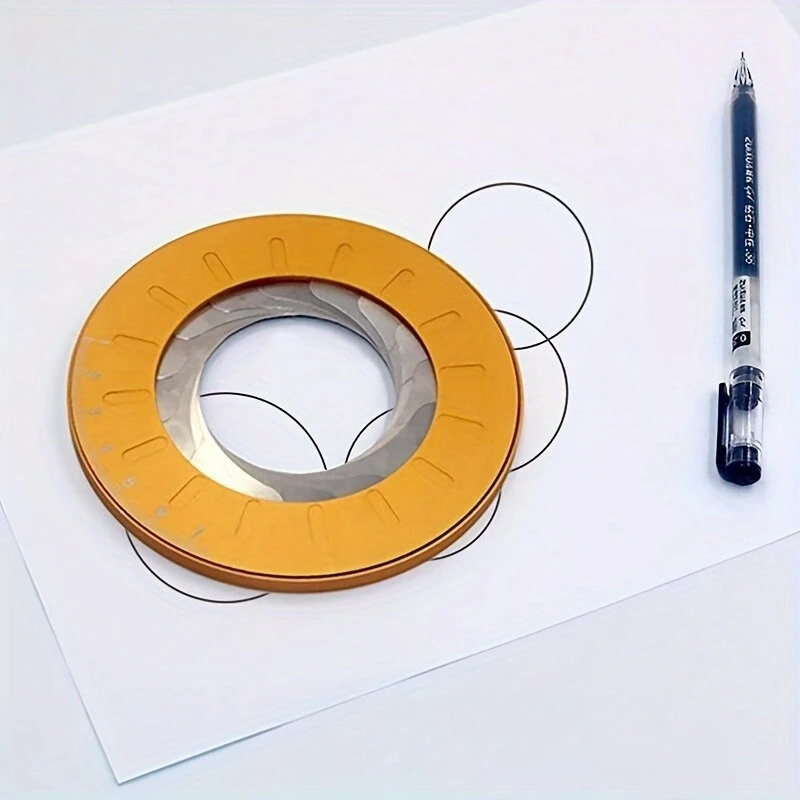 Adjustable Precision Circle Drawing Tool | 125mm Alloy Metal | Engraved Scale Compact Lightweight | Gold Red Black Blue
