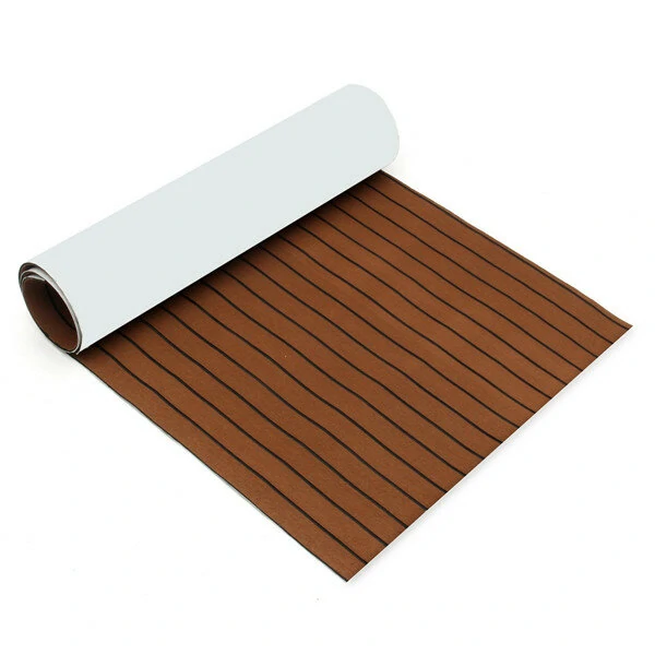EVA Foam Synthetic Teak Sheet - 2500x1000x6mm Brown with Black Line for Boat Yacht