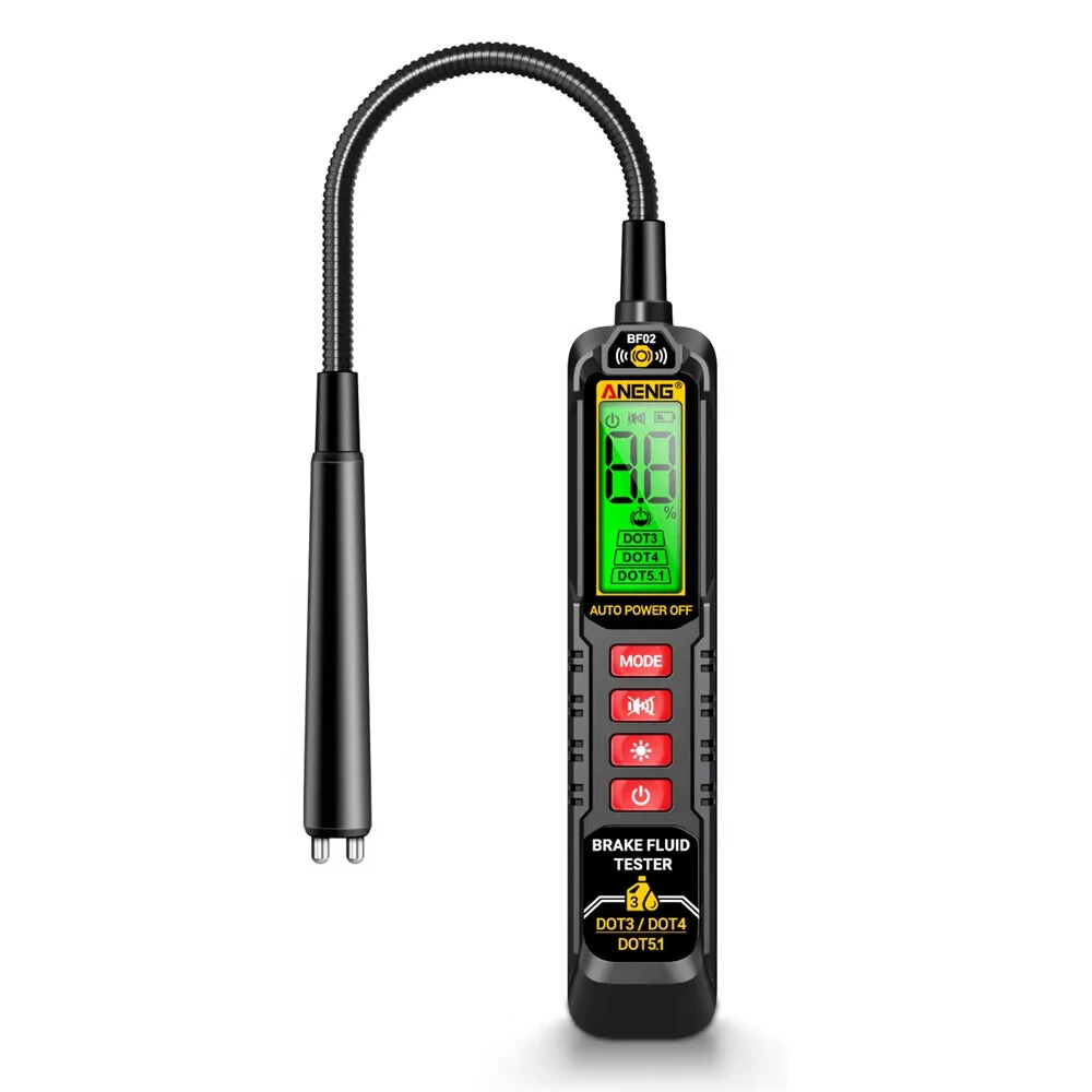 ANENG BF02 Brake Fluid Tester - DOT3 DOT4 DOT5.1 Moisture Analysis | LCD Display & Rechargeable Battery