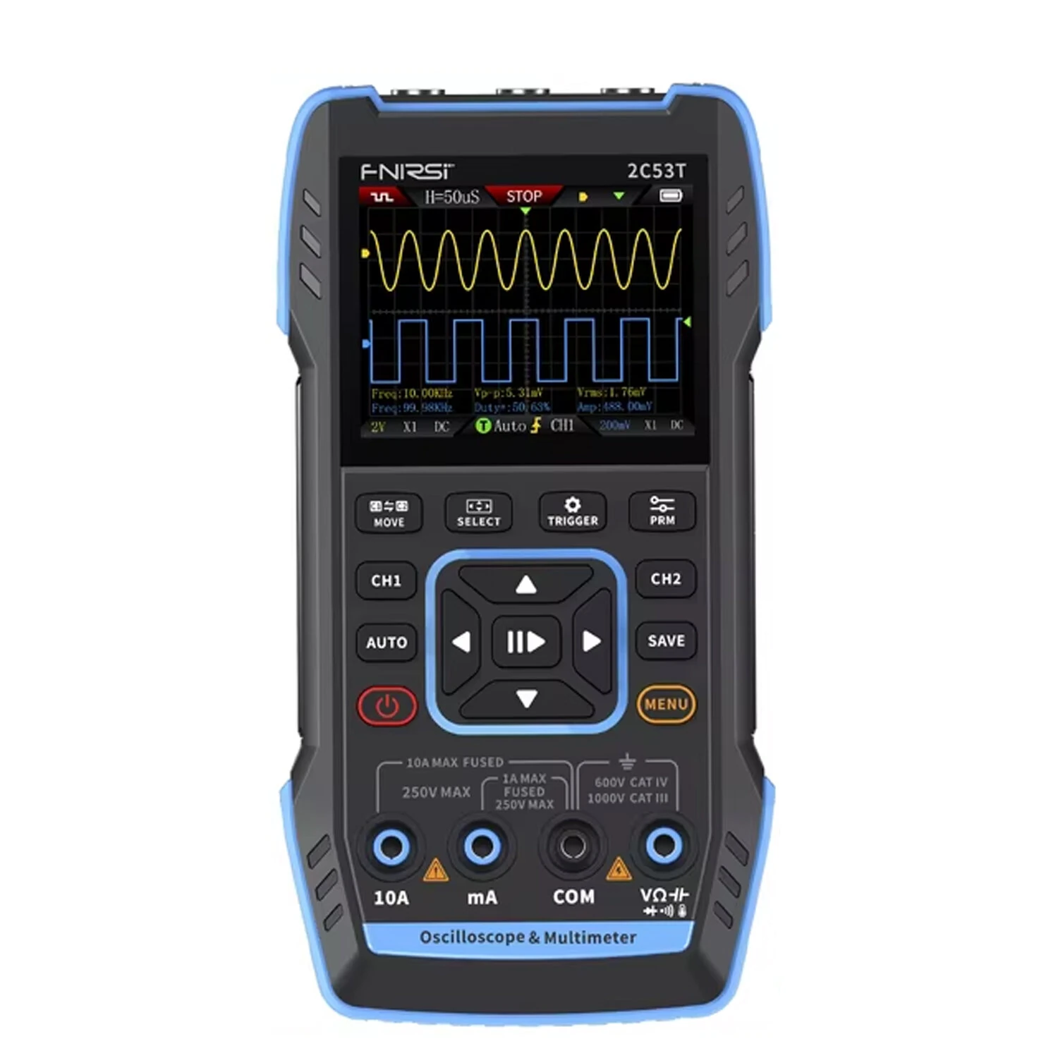 FNIRSI 2C53T 3-in-1 Oscilloscope Multimeter Signal Generator | 50MHz 250MS/s