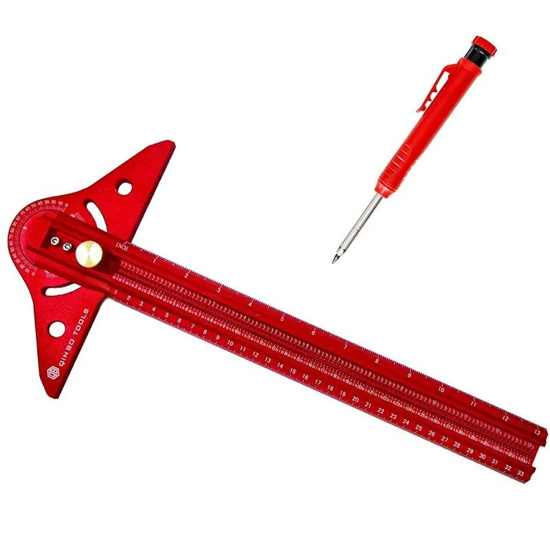 Precision Adjustable Multi-angle T-square Ruler | Woodworking Scriber with Angle Scale