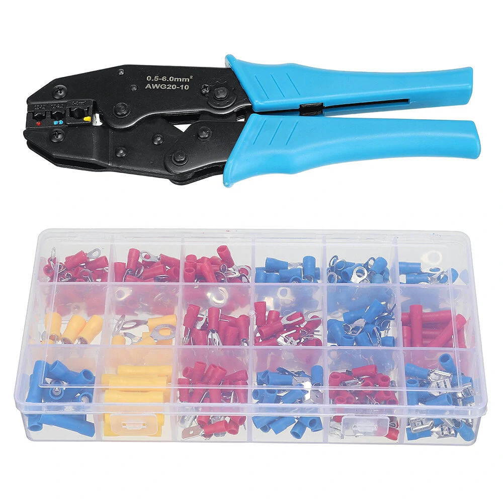 HS-30J Crimping Pliers - 300PCS Boxed Kit with Copper Terminals | Cold-Pressed