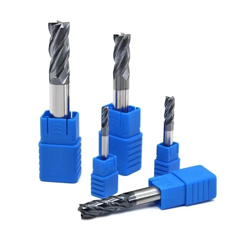 HRC50 4-Flute Carbide End Mill | CNC Router Bit for High Precision Metal