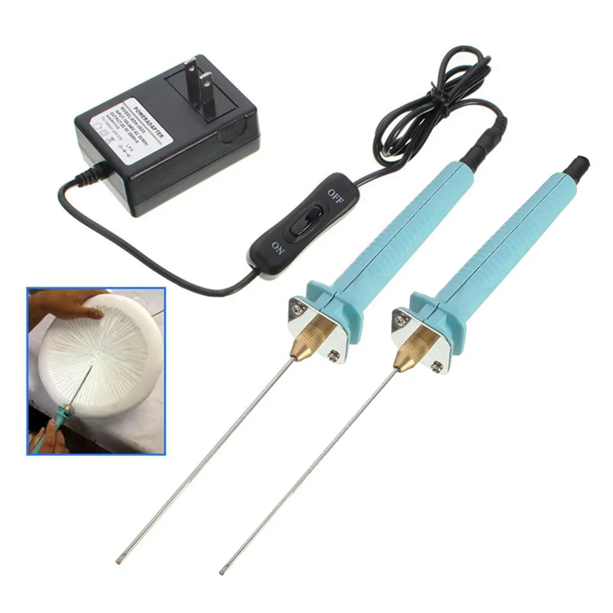 2pcs Pen Cutter Electric Styrofoam Cutter Hot Wire Styro Foam Cutting Tools Kit