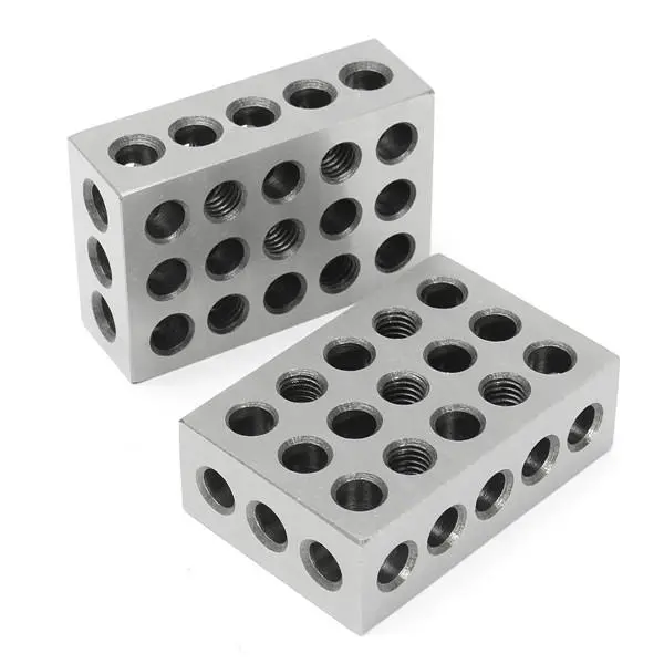 Machifit 2pcs 1x2x3 Inch 23-Hole Parallel Blocks | Precision 0.0001 Inch Milling Tool