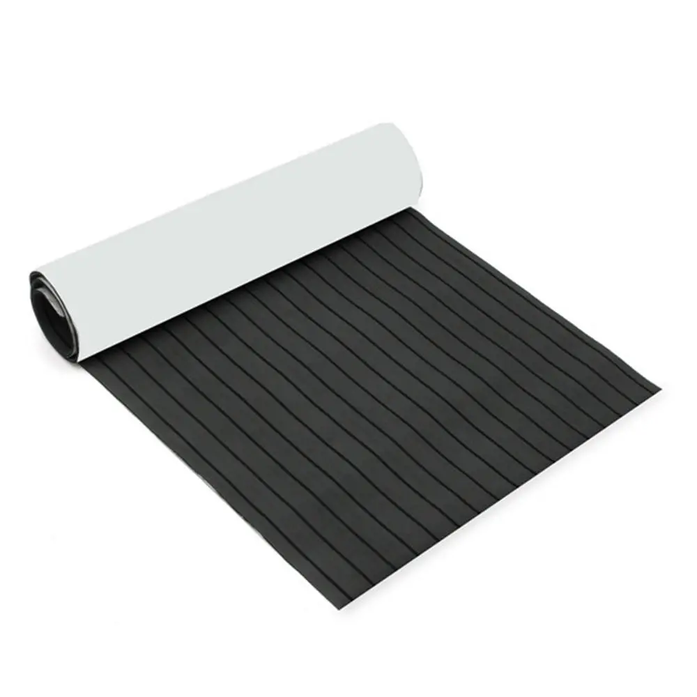 EVA Foam Faux Teak Decking - Dark Grey & Black - 900mm x 2400mm x 5.5mm Sheet
