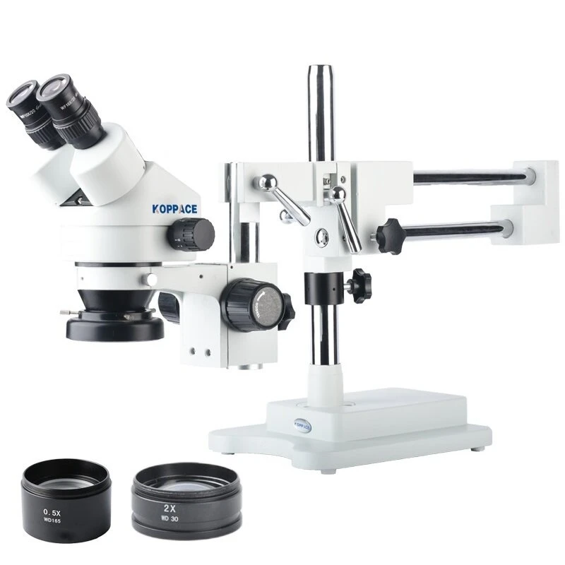 KOPPACE Stereo Microscope 3.5X-90X | 144 LED Ring Light & Boom Stand for Phone Repair