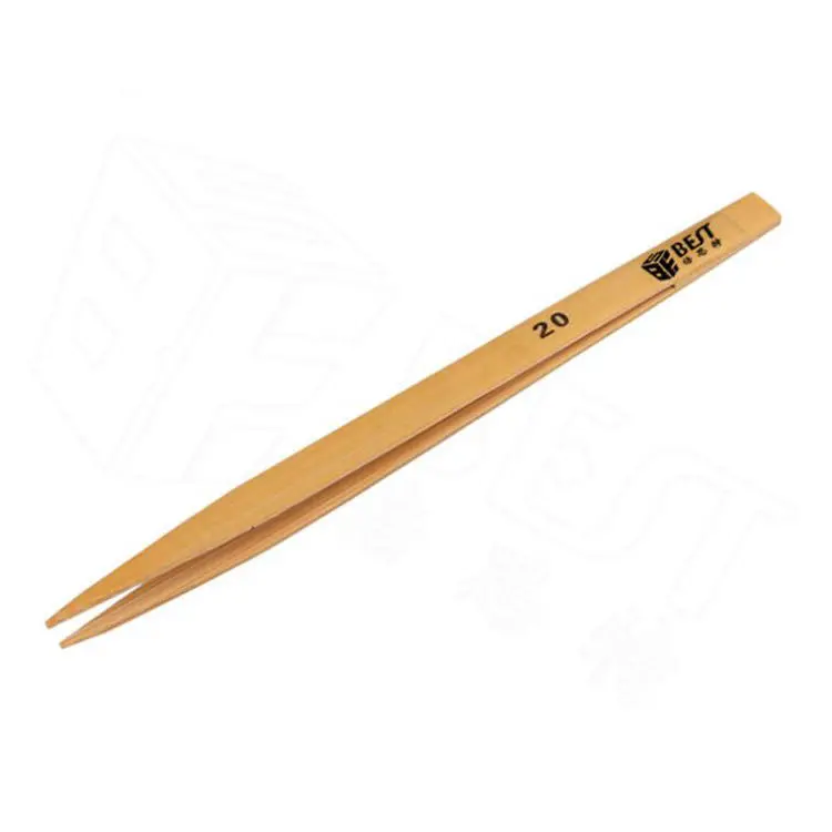 BST-20 Anti-Static Bamboo Tweezers | Industrial Non-Toothed & Anti-Loss