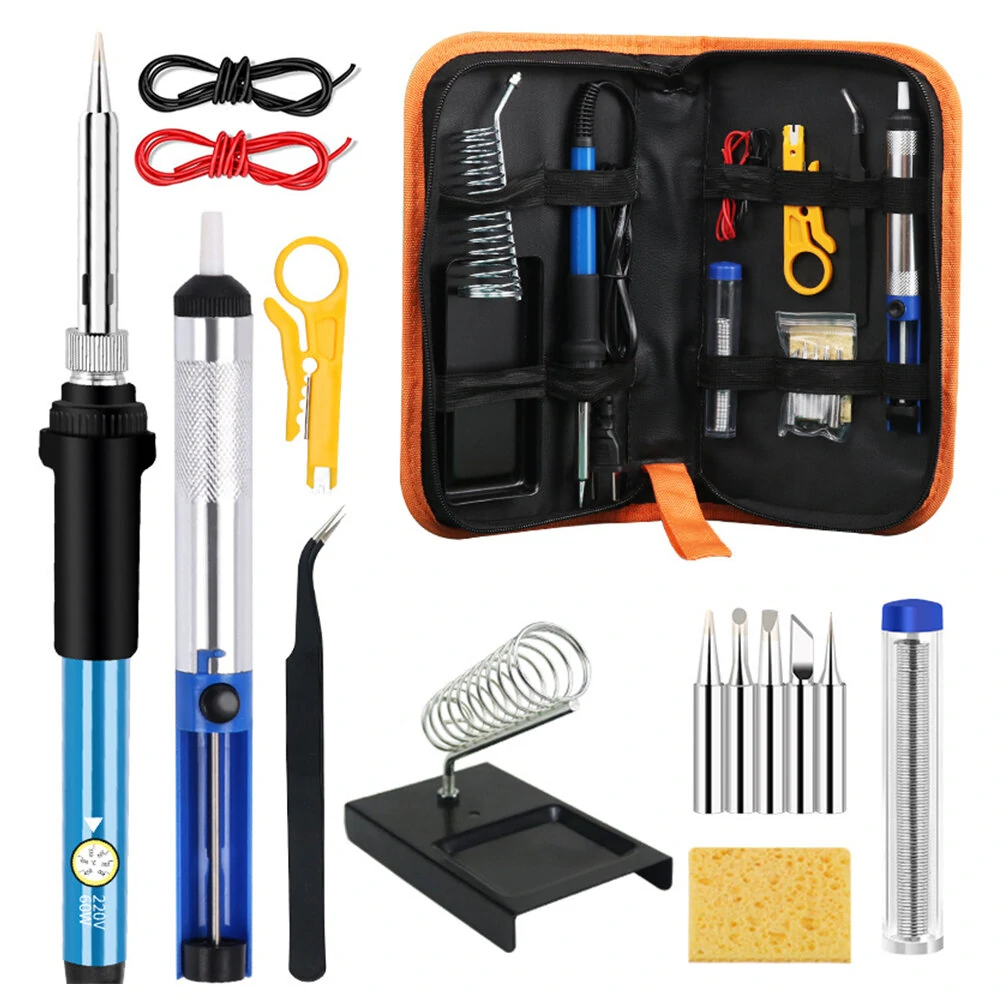 60W Adjustable Temperature Welding Iron Set - 200°C-450°C - 220V Alloy Tool Kit