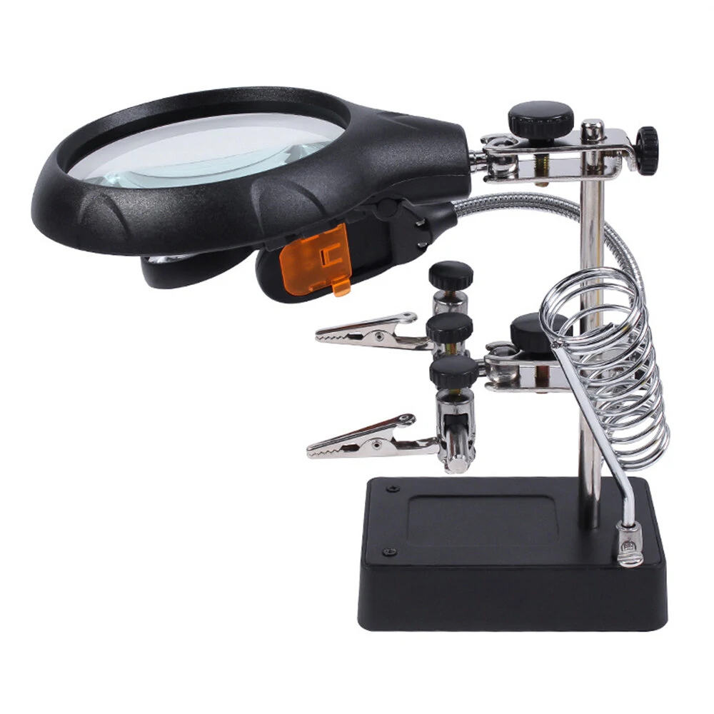 8X Adjustable Desktop Magnifier with 6 LED Lights | High Magnification Glass for Detail Work