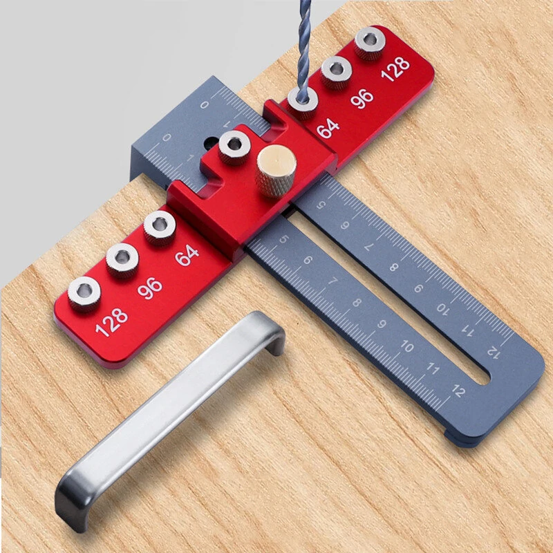 Adjustable Cabinet Hardware Jig & Drill Guide Template - For Handles and Pulls Hole Punch Tool