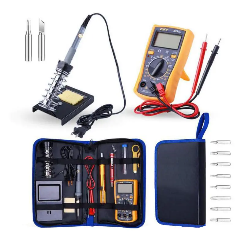 Handskit 60W Digital Multimeter - Adjustable Temperature Soldering Iron Kit | 21 Tools