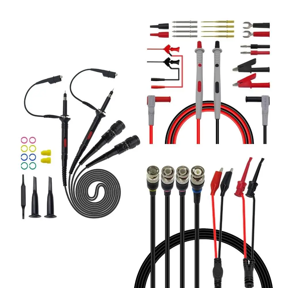 Cleqee P1260D Oscilloscope Probe | Multimeter Test Lead Kit with Replaceable Tips