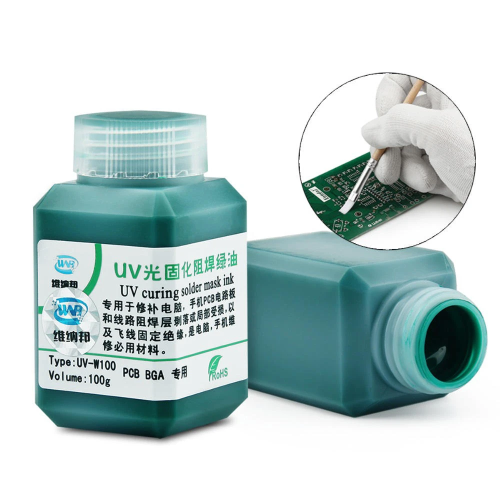 WNB 100g Green UV Solder Mask Ink - Prevents Corrosion & Arcing for PCB BGA Soldering