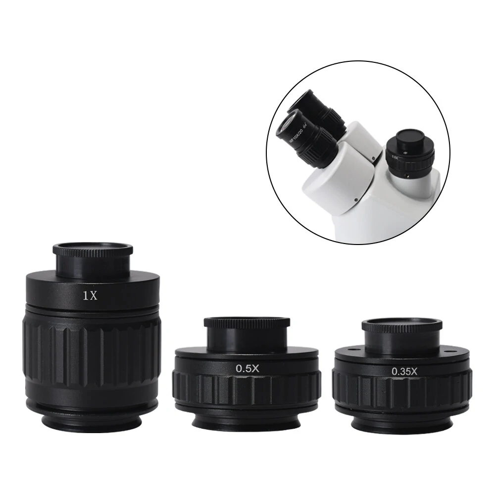 HAYEAR 1X 0.35X 0.5X C-mount Lens Adapter | Focus Adjustable for Trinocular Stereo Microscope