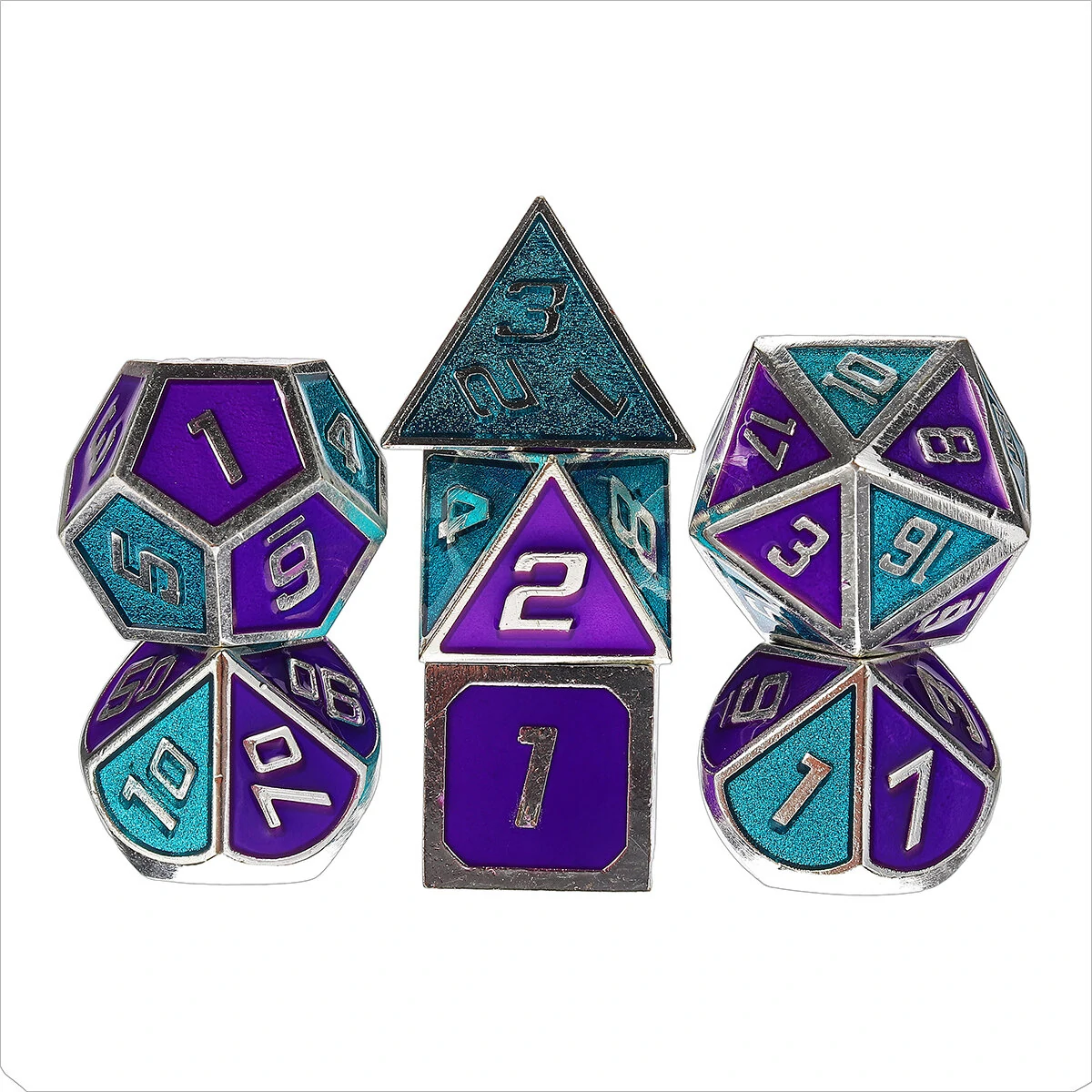 Metal Polyhedral Dices Set - 7Pcs for D&D Dungeons & Dragons with Bag