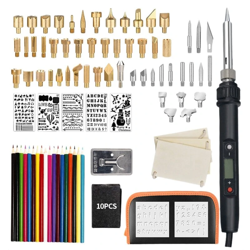 94Pcs Soldering Iron Kit with Wood Burning Pen | 60W Welding Tool & Tips US/EU