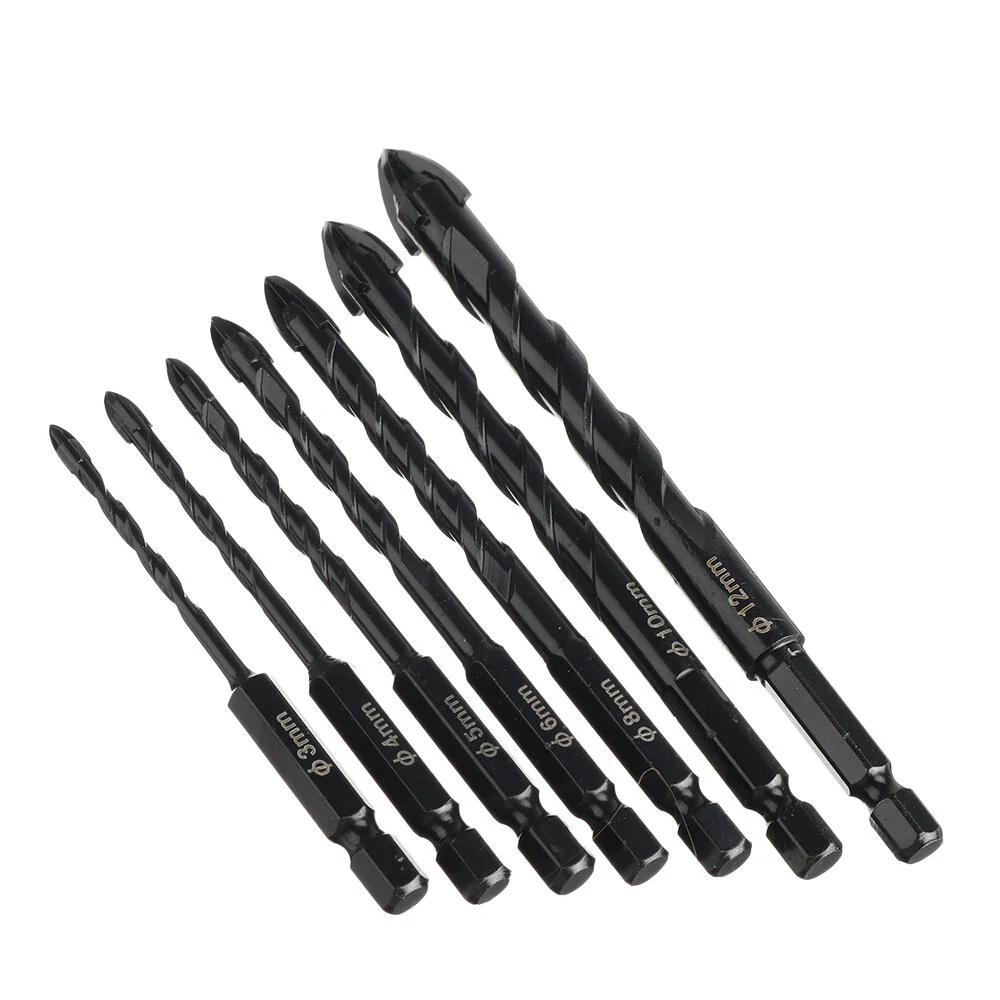 7Pcs Masonry Drill Bit Set | Tungsten Carbide Tip for Concrete Tile Brick Glass