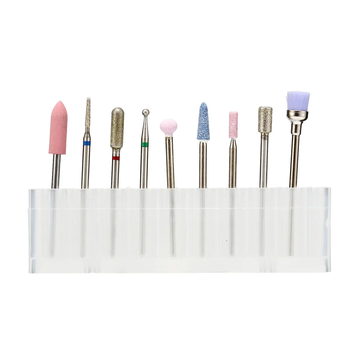 9Pcs 3/32 Inch Electric Nail Drill Bits Kit - Cuticle Cleaner & Manicure Pedicure Tools